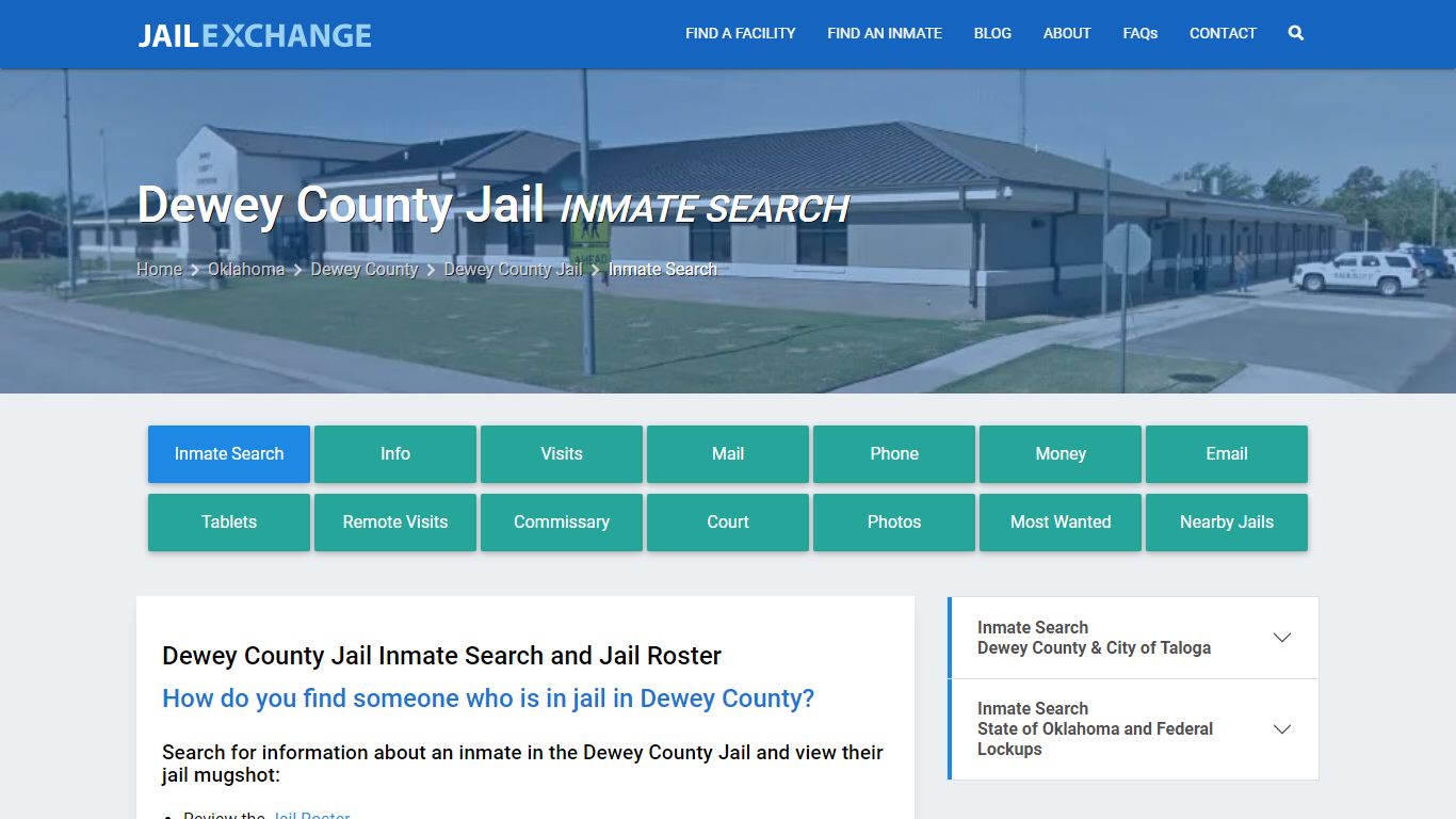 Inmate Search: Roster & Mugshots - Dewey County Jail, OK